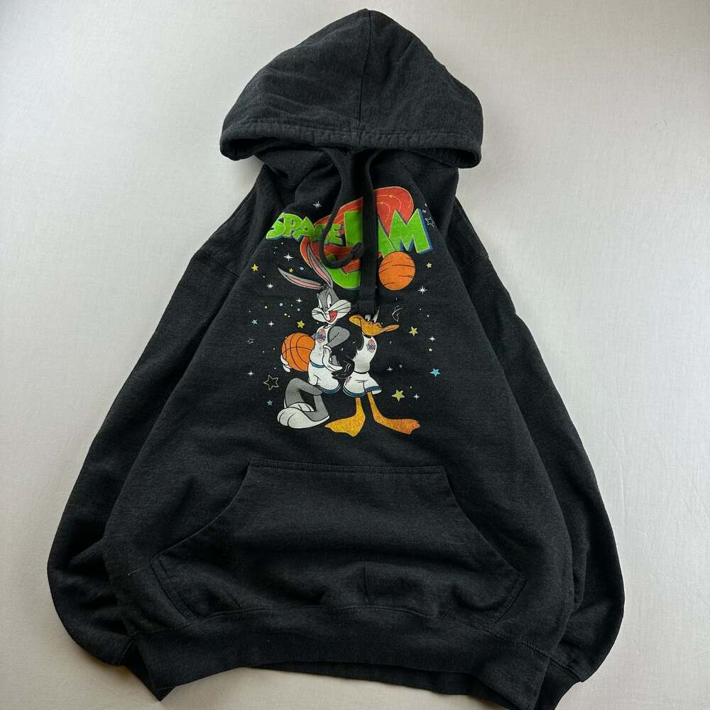 Space Jam Bugs Bunny and Daffy Duck Graphic Pullover Hoodie